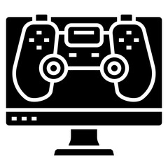 Gaming glyph icon. Can be used for digital product, presentation, print design and more.