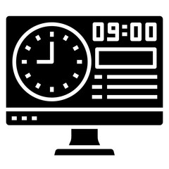 Fototapeta premium Clock Time glyph icon. Can be used for digital product, presentation, print design and more.