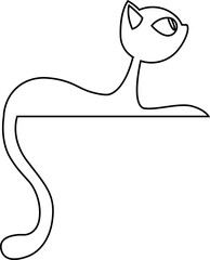 Cat Outline. Cat Outline Illustration. Cat Icon. Cat Symbol. Cat Outline Isolated on White Background. Vector illustration. Elements for design. Black Cat Outline. Halloween Black Cat Outline.