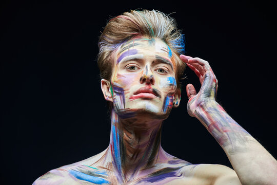 man with painted face