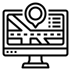 Map and Location line icon. Can be used for digital product, presentation, print design and more.