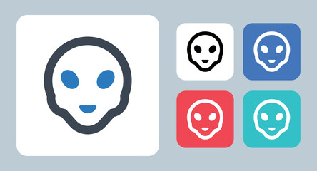 Obraz premium Alien icon - vector illustration . Alien, Space, ufo, Astronomy, Misterious, Fiction, Universe, Galaxy, Astrobiology, Science, sign, symbol, flat, icons .