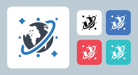 Planet icon - vector illustration . Planet, Saturn, Space, Earth, Global, moon, Galaxy, Universe, Astronomy, Neptune, star, sign, symbol, flat, icons .