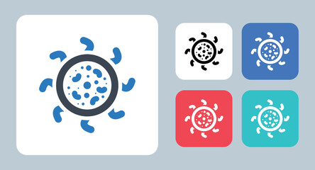 Fototapeta na wymiar Virus icon - vector illustration . Bacteria, Infection, Virus, Disease, corona, Coronavirus, Covid, Microbe, Germs, Bacterium, Biochemistry, health, sign, symbol, flat, icons .