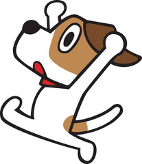 ジャックラッセルテリア犬　大慌てポーズ