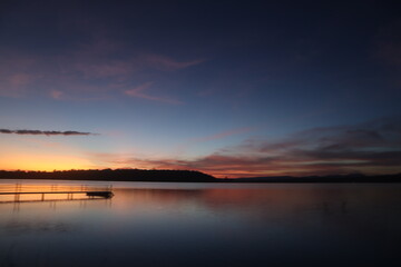 Fototapeta premium sunset over the lake