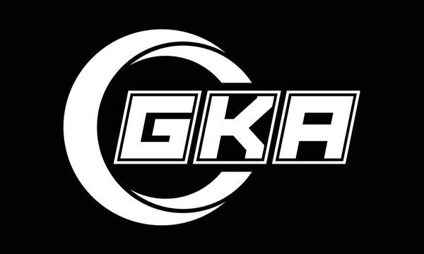 GKA three-letter circle logo design. custom font black and white logo vector template | abstract logo | word mark logo | letter mark logo | business logo | minimalist logo | font logo |