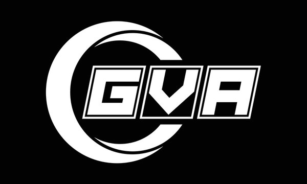 GVA three-letter circle logo design. custom font black and white logo vector template | abstract logo | word mark logo | letter mark logo | business logo | minimalist logo | font logo |