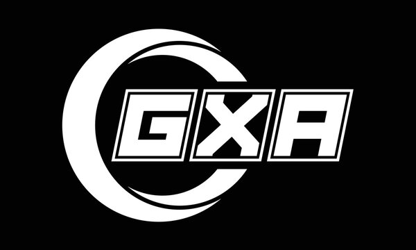 GXA three-letter circle logo design. custom font black and white logo vector template | abstract logo | word mark logo | letter mark logo | business logo | minimalist logo | font logo |