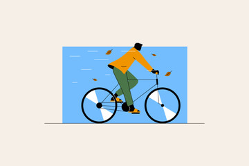 cycling at the park silhouette illustration