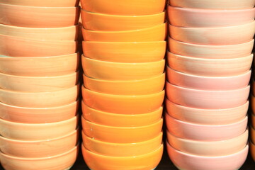 Colorful bowls background