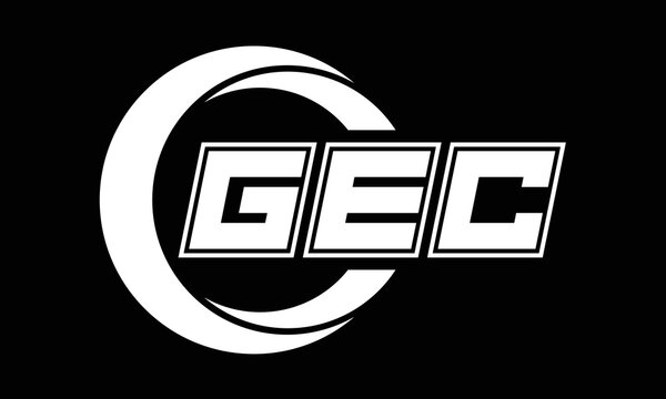 GEC three-letter circle logo design. custom font black and white logo vector template | abstract logo | word mark logo | letter mark logo | business logo | minimalist logo | font logo |