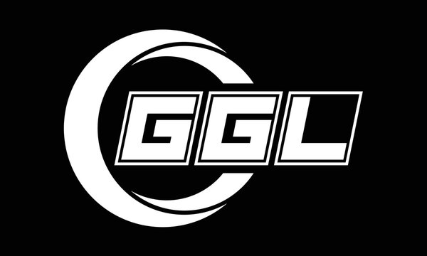 GGL three-letter circle logo design. custom font black and white logo vector template | abstract logo | word mark logo | letter mark logo | business logo | minimalist logo | font logo |