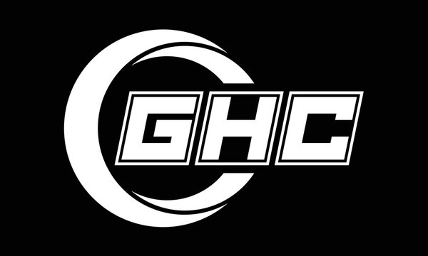GHC three-letter circle logo design. custom font black and white logo vector template | abstract logo | word mark logo | letter mark logo | business logo | minimalist logo | font logo |