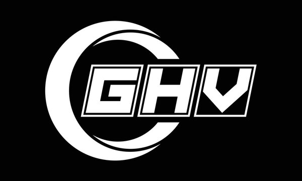 GHV three-letter circle logo design. custom font black and white logo vector template | abstract logo | word mark logo | letter mark logo | business logo | minimalist logo | font logo |
