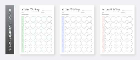 30 Day Challenge Tracker Template. 30 Day Habit Tracker Template. Printable Challenge Tracker. Printable Habit Planner Design. Minimalist planner template set.