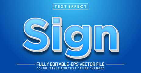 Naklejka premium Sign text editable style effect