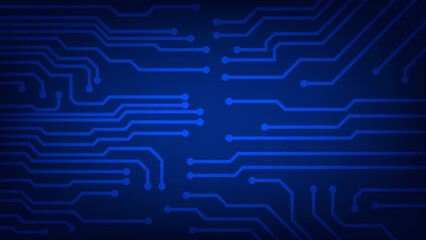 circuit board on blue background. Hi tech technology concept
