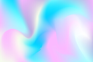Holographic iridescent gradient background. Neon abstract vibrant illustration. Pink and blue rainbow pastel wallppaper. Vibrant vector banner.