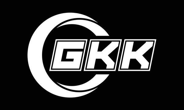 GKK three-letter circle logo design. custom font black and white logo vector template | abstract logo | word mark logo | letter mark logo | business logo | minimalist logo | font logo |