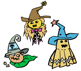 Halloween witch and broom vector for card illustration decoration