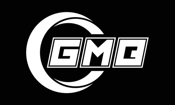 GMQ three-letter circle logo design. custom font black and white logo vector template | abstract logo | word mark logo | letter mark logo | business logo | minimalist logo | font logo |