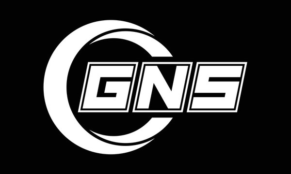GNS three-letter circle logo design. custom font black and white logo vector template | abstract logo | word mark logo | letter mark logo | business logo | minimalist logo | font logo |