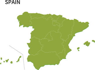 スペイン/SPAINの地域区分イラスト
