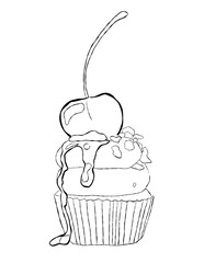cupcake with cherry