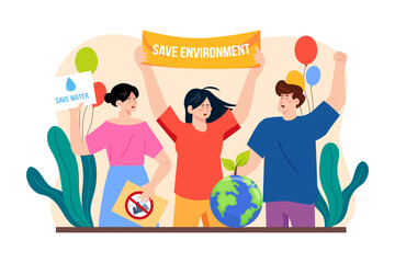 Environment Protection Illustration concept on white background
