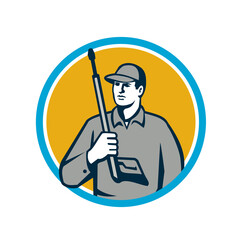 Power Washer Pressure Washing Gun Circle Retro