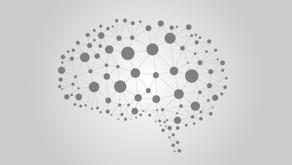 AI - Artificial intelligence. AI brain. Neural network. DEEP LEARNING. network Brain. Digital brain. Science and Technology concept.  Brainstorm think idea. Vector illustration.