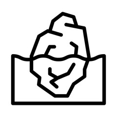 iceberg line icon illustration vector graphic 