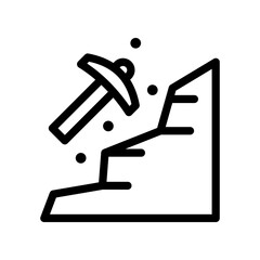 mine line icon illustration vector graphic 