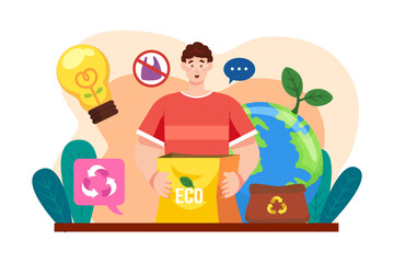 Environment Protection Illustration concept on white background