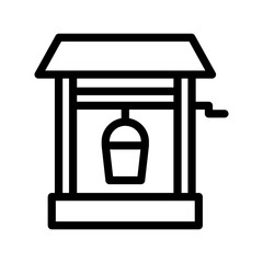 water well line icon illustration vector graphic 