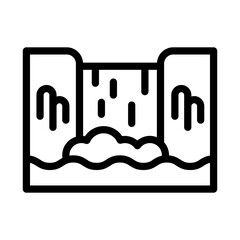 waterfall line icon illustration vector graphic 