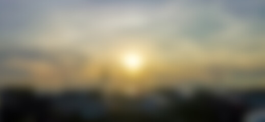 sun rays in the sky and blurred background