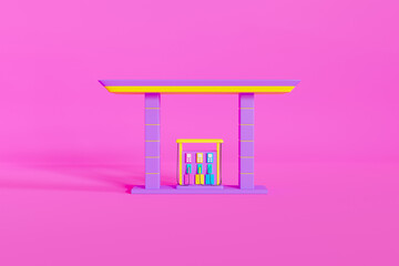 3D rendering gas station. Gas station icons or signs. Transport collection, petrol fuel. 3d rendering