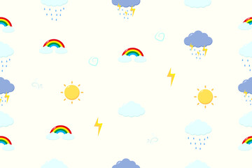 Cloud weather  seamless pattern illustration