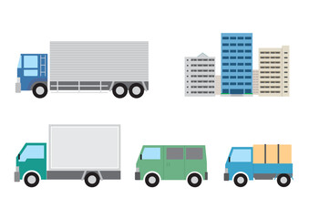 トラックと配達員の上半身