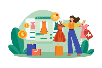 Daily Activities Illustration concept on white background