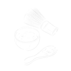 green tea in a wooden spoon