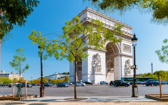 Avenue des Champs Elysees Paris France Arc De Triomphe. 