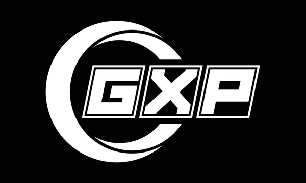 GXP three-letter circle logo design. custom font black and white logo vector template | abstract logo | word mark logo | letter mark logo | business logo | minimalist logo | font logo |