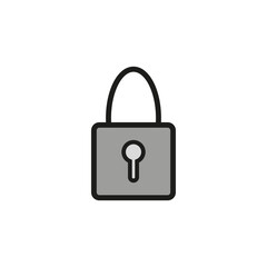 Modern door lock icon. Padlock, lock. Vector illustration. Stock image. 