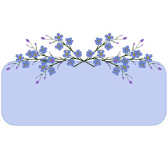 Blue frame with purple flowers