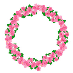 Pink flowers frame