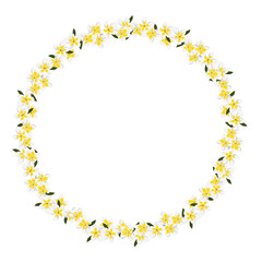 frame made of yellow flowers