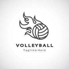 volleyball logo icon vector isolated illustration